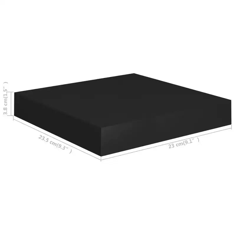 Wall Shelf Black Honeycomb MDF, Metal Small Wall mounting