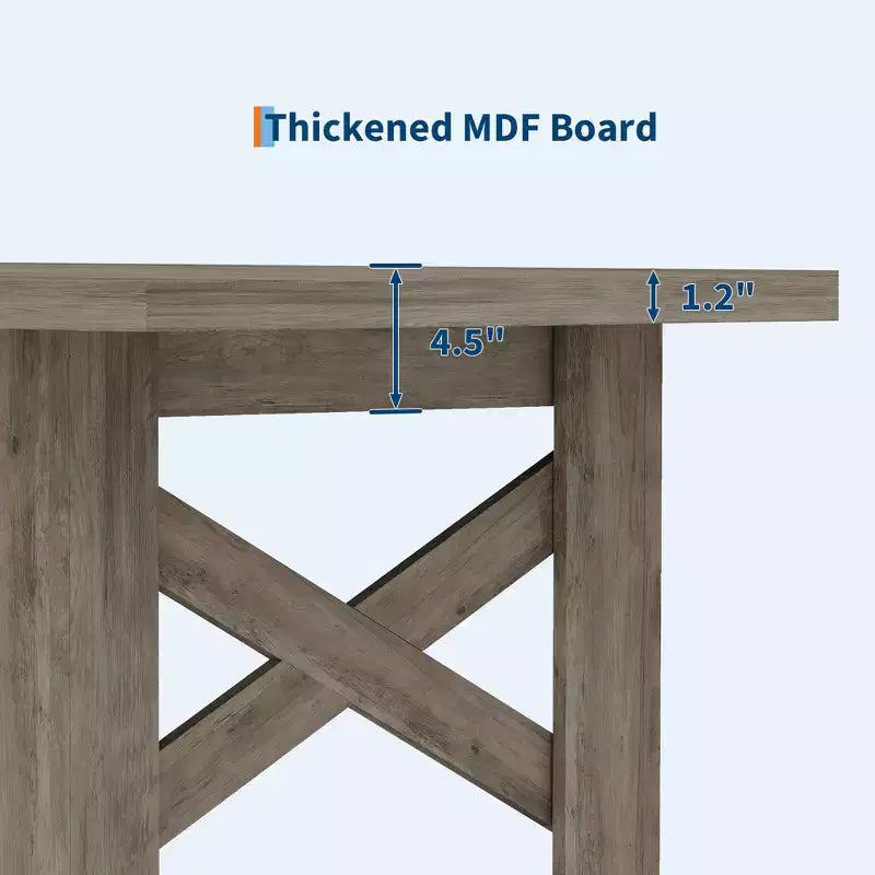 Long Wooden Kitchen Table, Dining Table for 6-8, Farmhouse Large Dining Room Table for Dining,