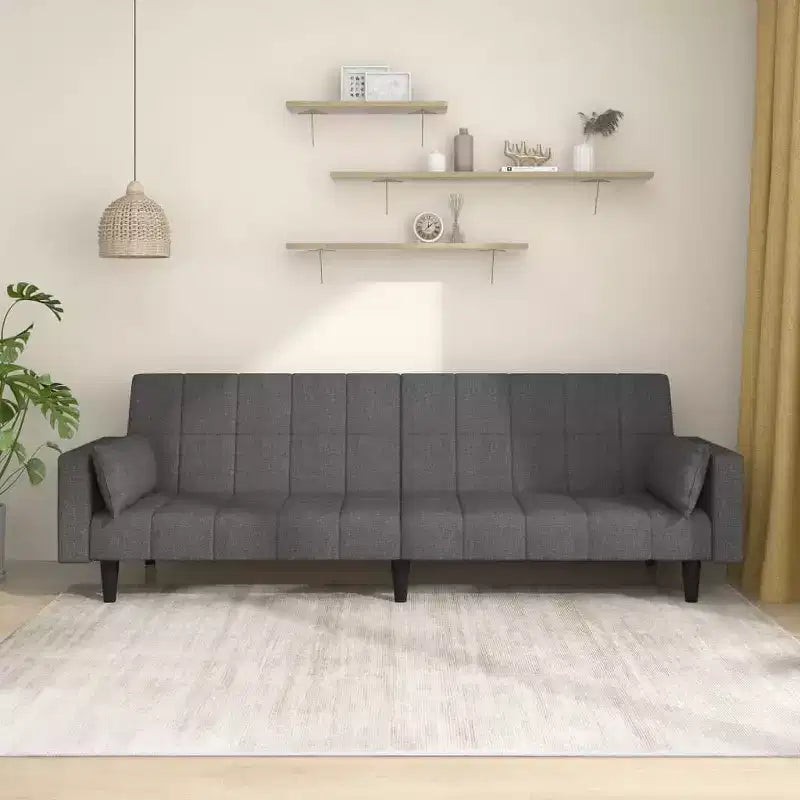 vidaXL 2-Seater Sofa Bed with Two Pillows Loveseat Couch Furniture Fabric