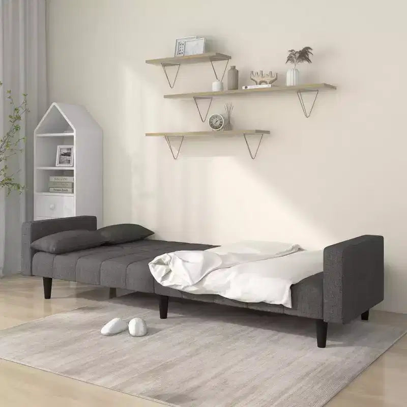 vidaXL 2-Seater Sofa Bed with Two Pillows Loveseat Couch Furniture Fabric