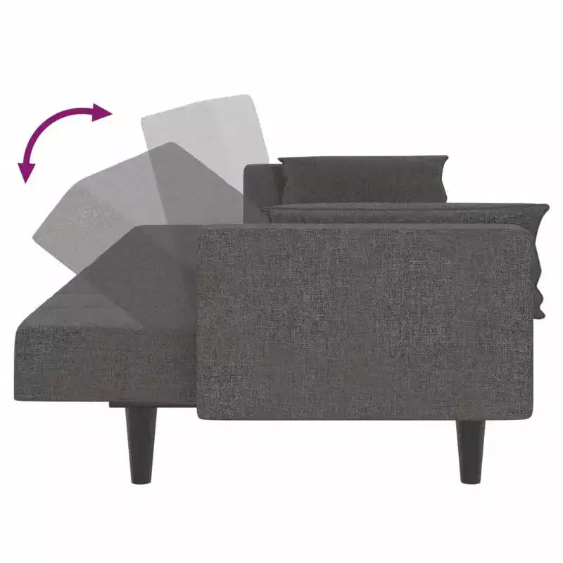 vidaXL 2-Seater Sofa Bed with Two Pillows Loveseat Couch Furniture Fabric