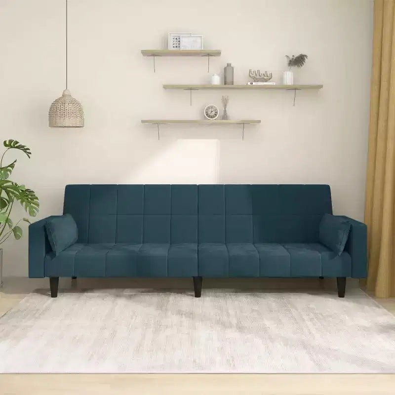 vidaXL 2-Seater Sofa Bed with Two Pillows Loveseat Couch Furniture Fabric