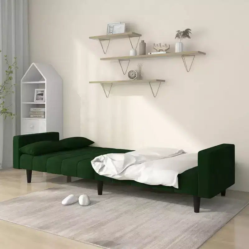 vidaXL 2-Seater Sofa Bed with Two Pillows Loveseat Couch Furniture Fabric