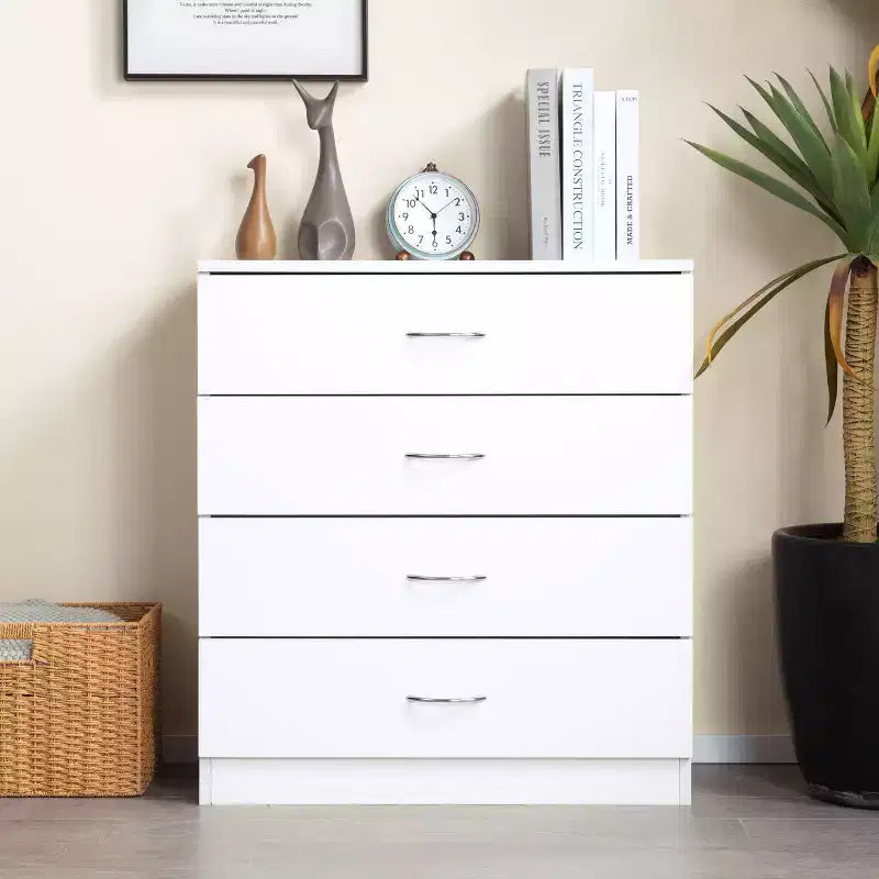 MAYEERTY 4 Drawer Storage Chest Clean Lines Space Saving for Entryway Bedroom