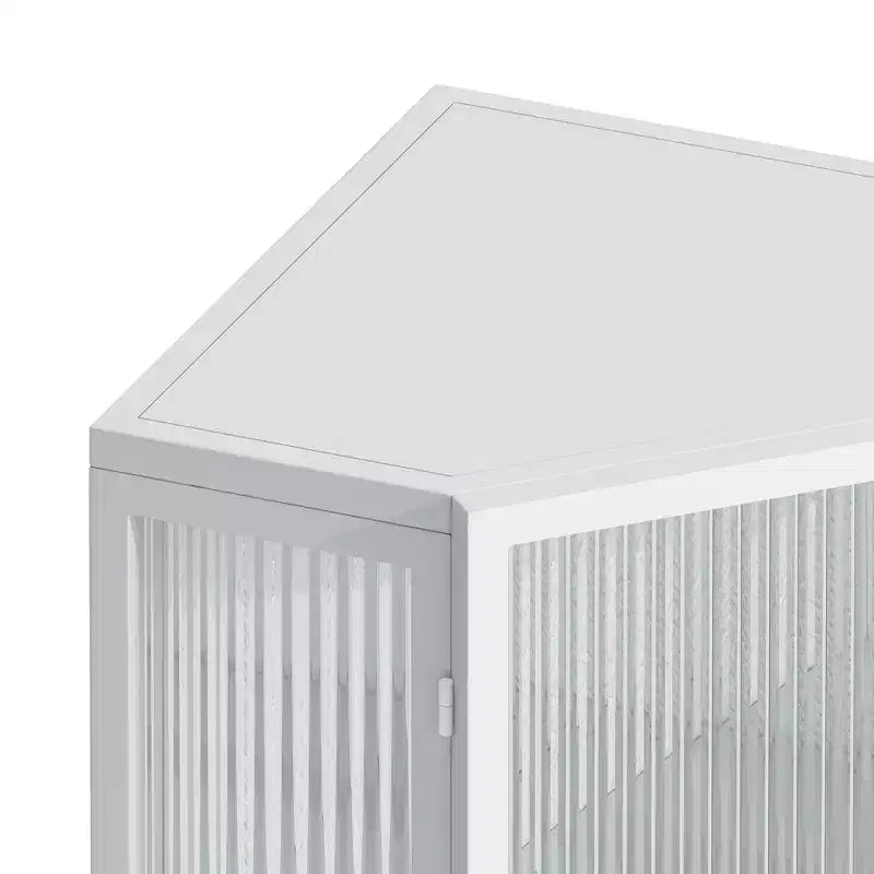 Okak Bathroom Storage Cabinet, Modern Floor Coner Cabinet with Tempered Glass Door and 2/3 Shelves for Living Room, Home Office