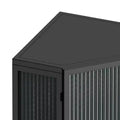 Okak Bathroom Storage Cabinet, Modern Floor Coner Cabinet with Tempered Glass Door and 2/3 Shelves for Living Room, Home Office