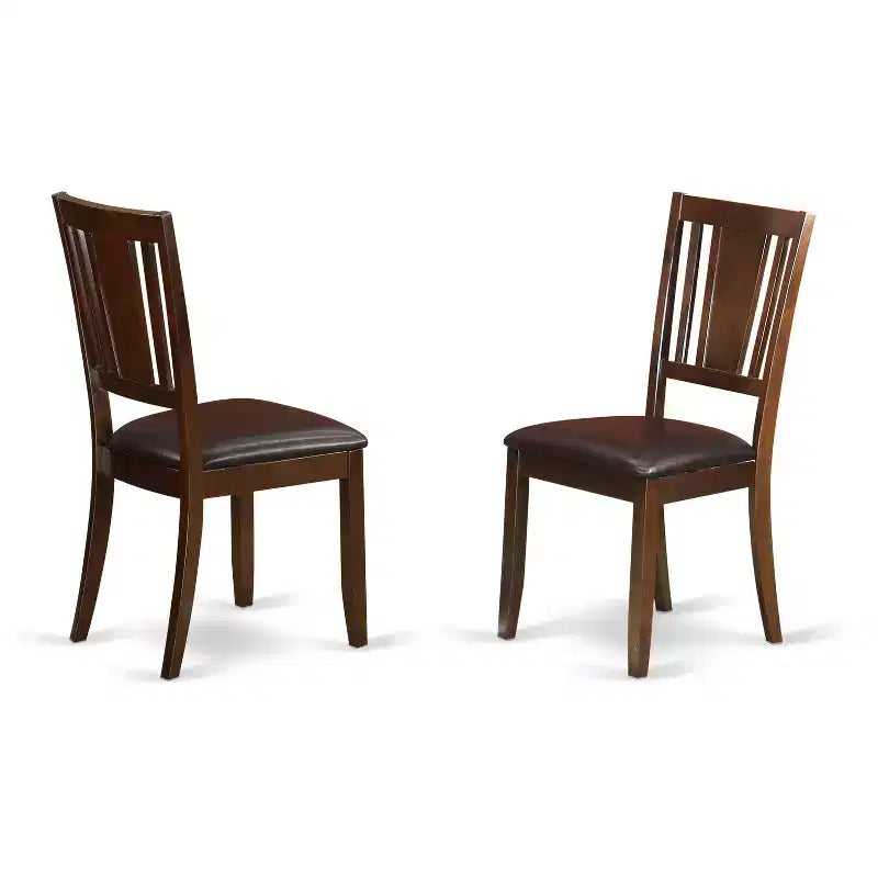 HomeStock 5-Pc Mahogany Finish Solid Wood Top - Dining Room Set - Seats 4
