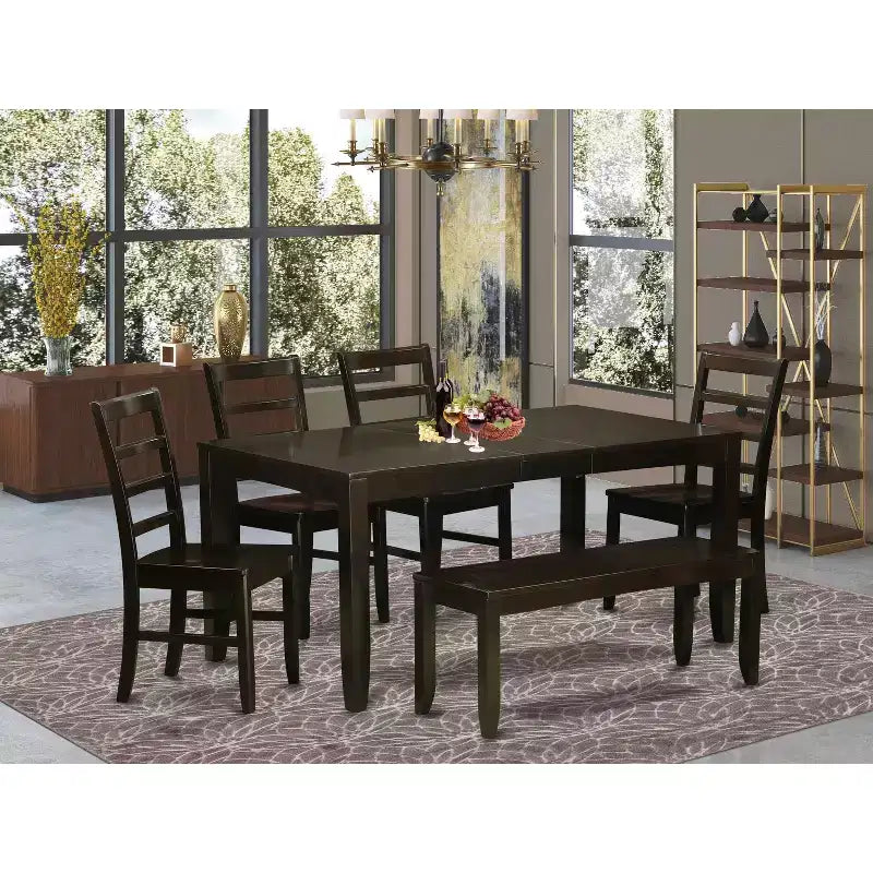 Cottage Dining Room Set - Table with Leaf & Chairs - Farmhouse Kitchen Furniture