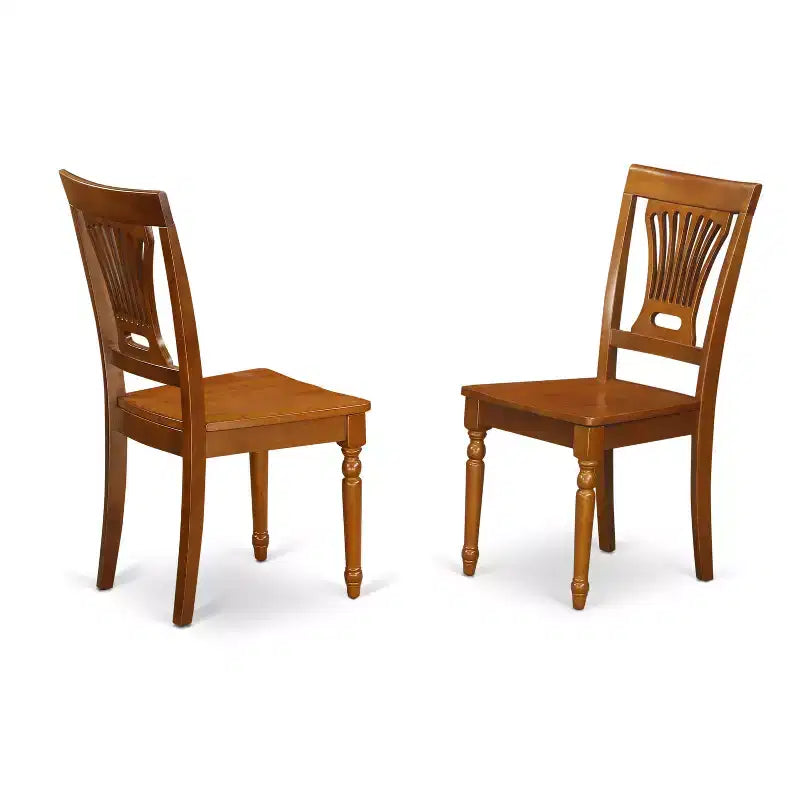 HomeStock 5-Piece Square Saddle Brown Finish Solid Wood Top Dining Table with 4 Chairs