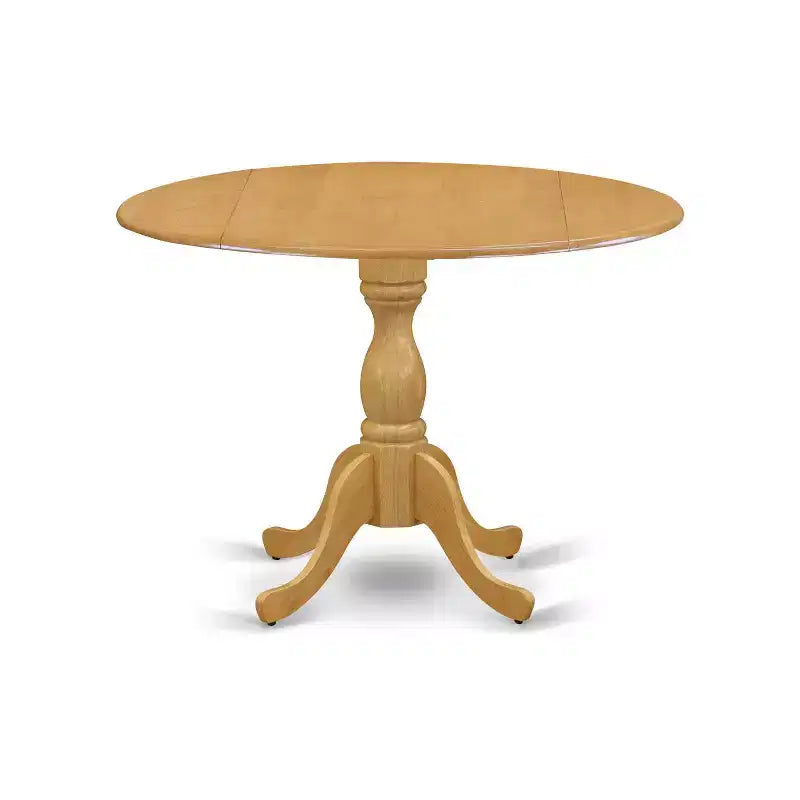 HomeStock 5-Piece Natural Oak Finish Solid Wood Top Dining table with 4 Chairs with Slat Back