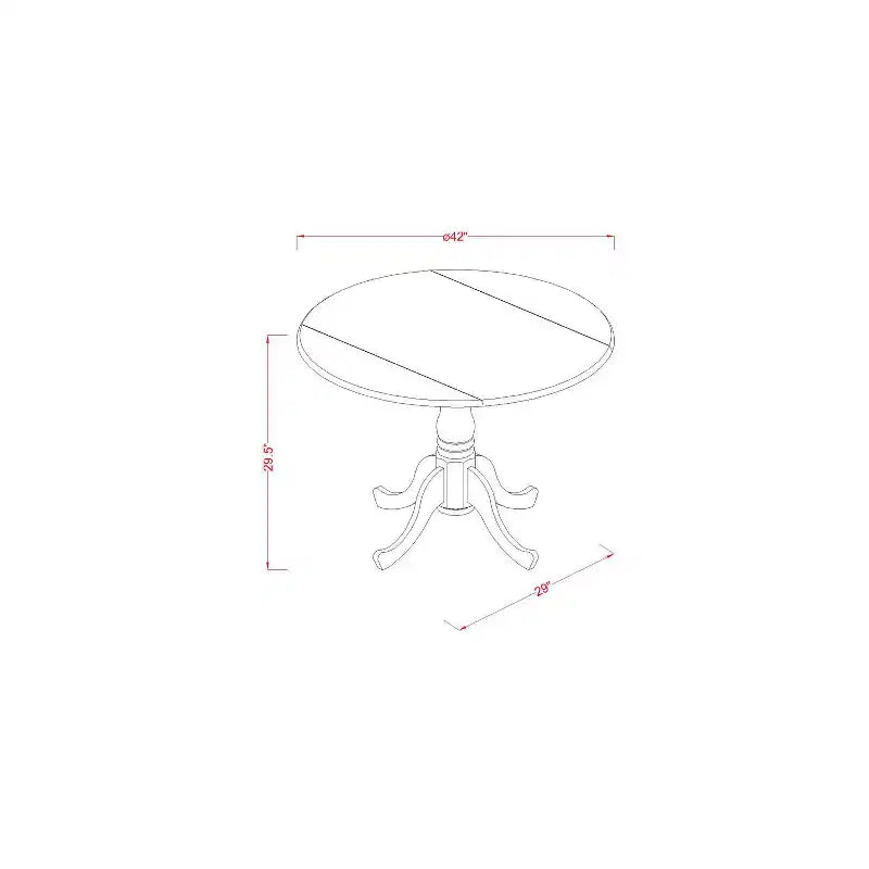 Round Kitchen Dining Set - 3 Piece Table & Chair Set - 42 Inch Table - Bohemian Style