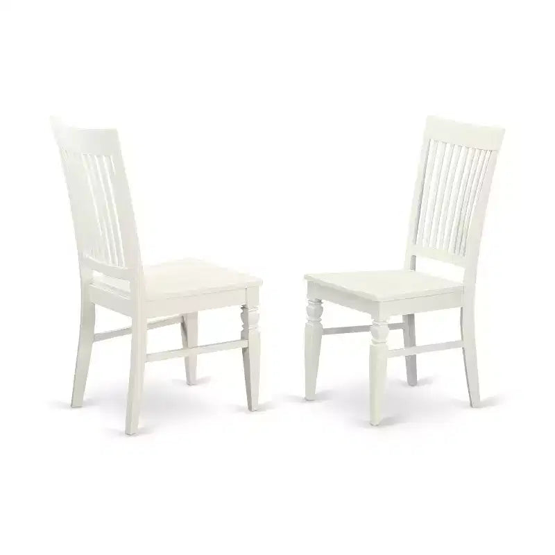 HomeStock 3-Piece Linen White Finish Round Solid Wood Top Dining Table Set