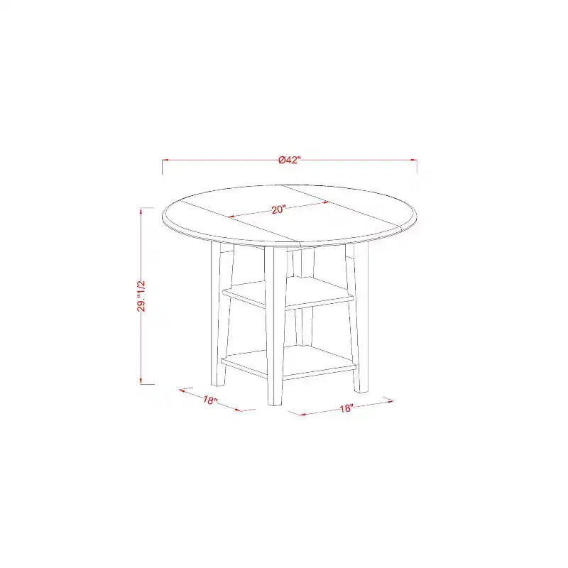 HomeStock 3-Piece Linen White Finish Round Solid Wood Top Dining Table Set