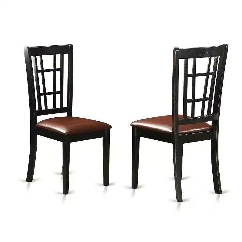Gothic Dining Room Set 7Pc - Cherry Table & 6 Chairs - Solid Wood Dinette Set