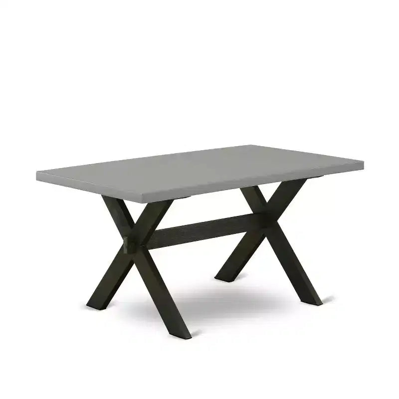 HomeStock 5-Piece Natural Oak Finish Solid Wood Top Dining table with 4 Chairs