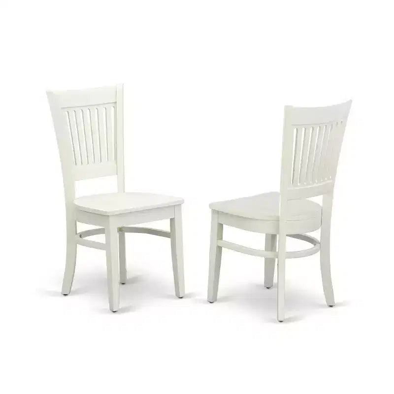 Linen White 3-Piece Wood Dining Set - Small Rectangular Table & 2 Modern Chairs
