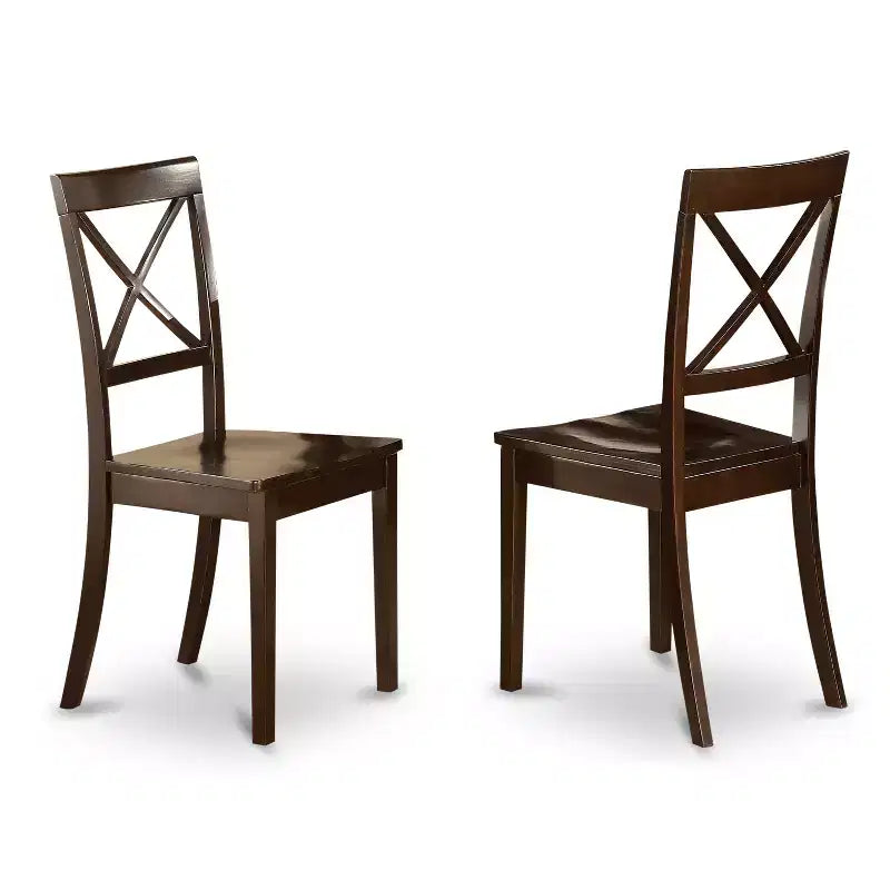 HomeStock 5-Piece Square Cappuccino Finish Solid Wood Top Dining Table with 4 Chairs