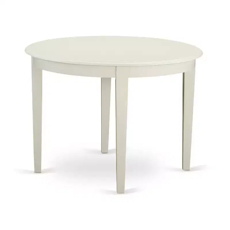 HomeStock 5-Piece Linen White Finish Solid Wood Top Dining Table with 4 Chairs