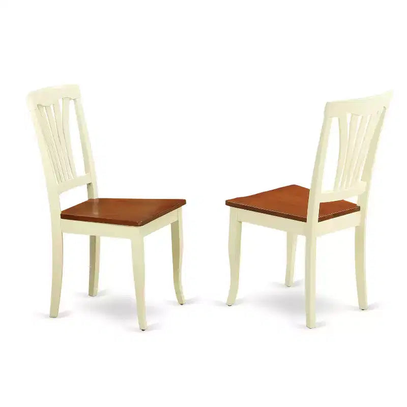 Art Deco Dinette Set - 5 Piece Round Table & Chairs - Buttermilk Cherry Finish