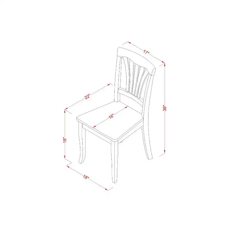Art Deco Dinette Set - 5 Piece Round Table & Chairs - Buttermilk Cherry Finish