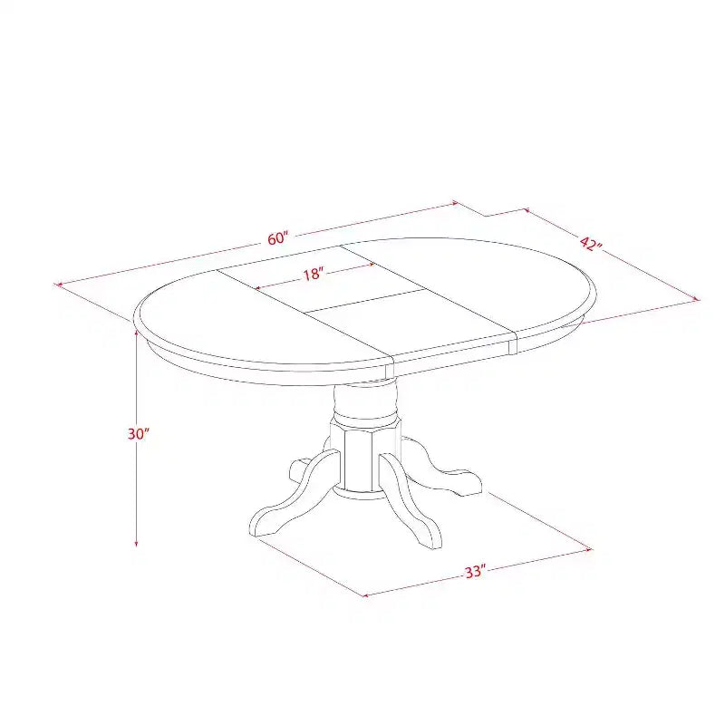 Modern Dining Set 5 Piece - Rubber Wood Table & Chairs - Kitchen Dining Room Furniture