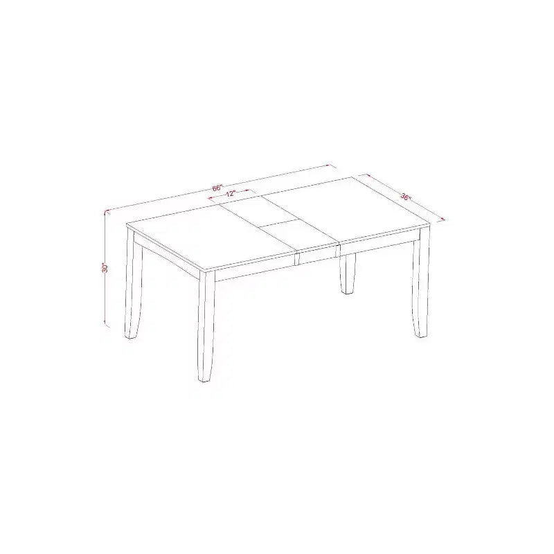 Rectangular Dining Table Set with Kitchen Chairs - Modern Dinette Table for Home