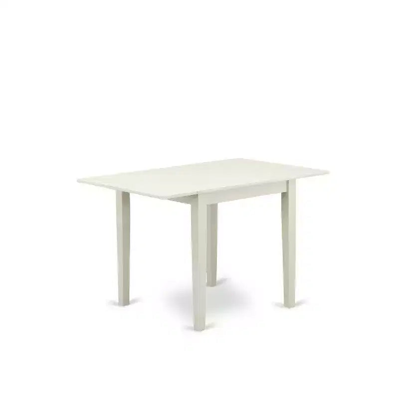 5-Piece Linen White Finish Solid Wood Top - Rectangular Dining Room Set - (Seats-4)