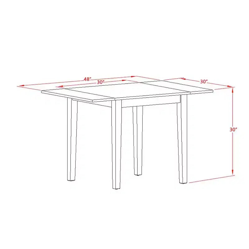 5-Piece Linen White Finish Solid Wood Top - Rectangular Dining Room Set - (Seats-4)