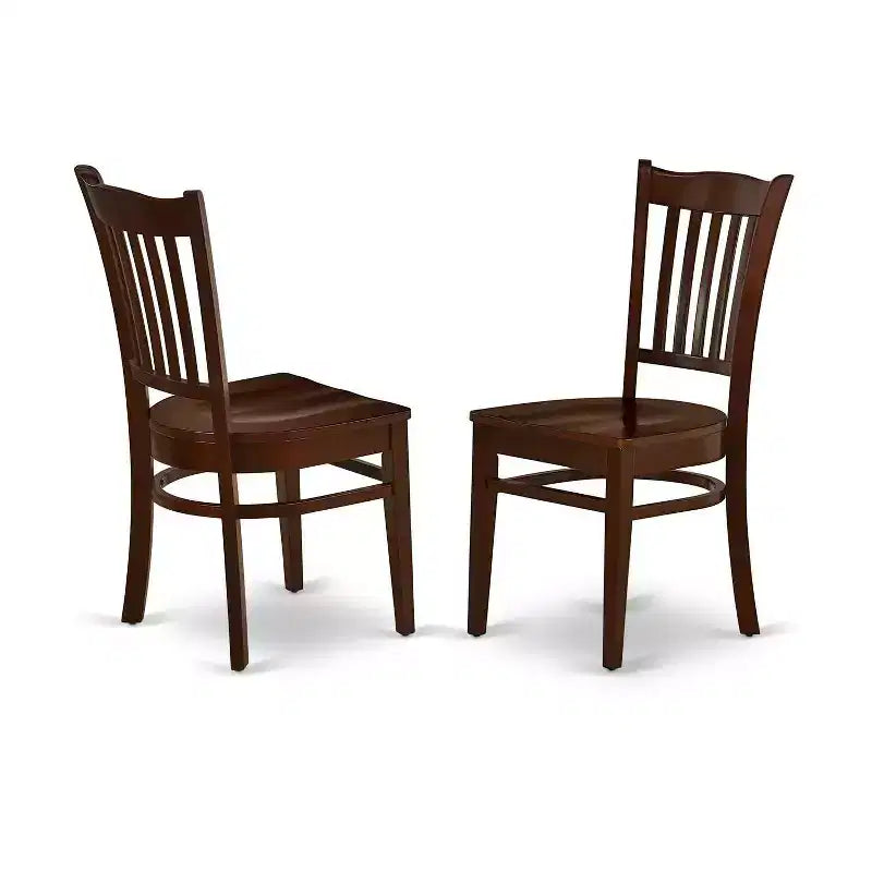 HomeStock 5-Pc Mahogany Finish Solid Wood Top-Rectangular Dining Room Set with Leaf-Seats 4