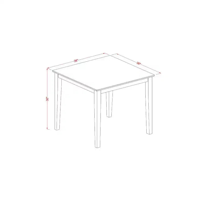 Cottage Dining Set - 3 Piece Kitchen Table & Chairs - Small Square Table with Elegant Design