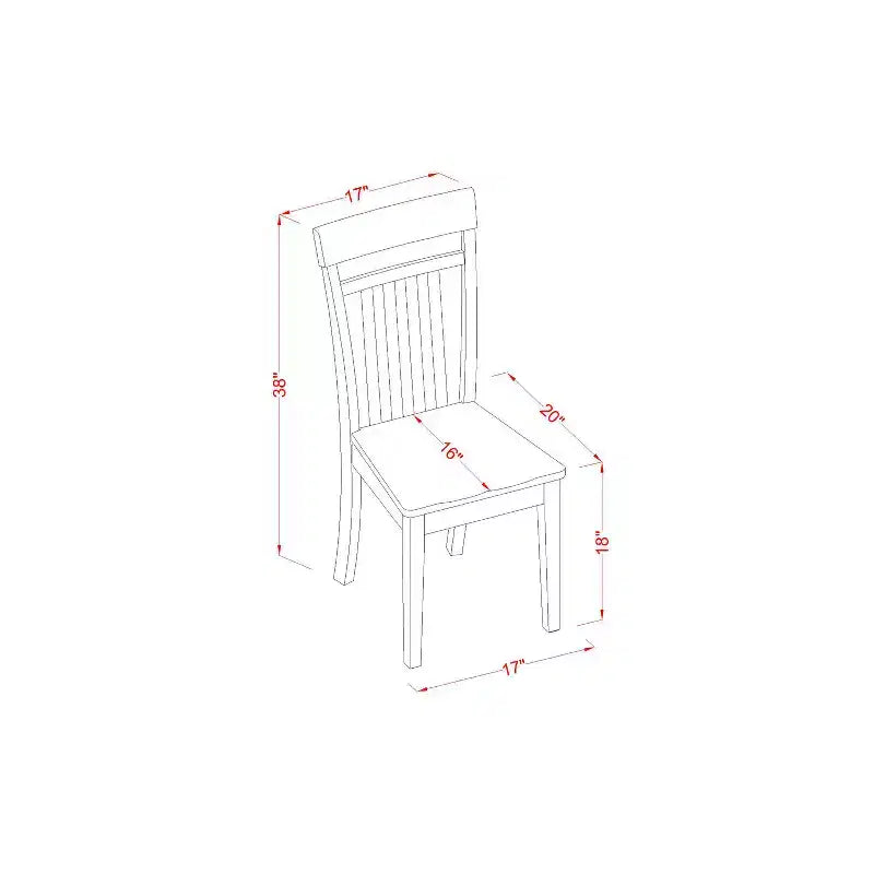 Cottage Dining Set - 3 Piece Kitchen Table & Chairs - Small Square Table with Elegant Design