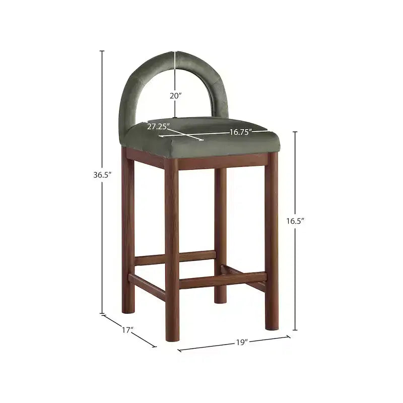 Meridian Furniture,Conrad Velvet Counter Stool