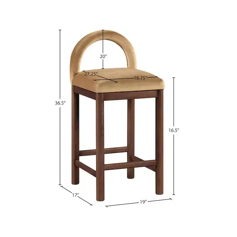 Meridian Furniture,Conrad Velvet Counter Stool