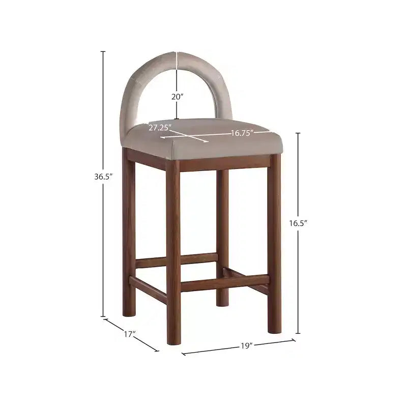 Meridian Furniture,Conrad Velvet Counter Stool