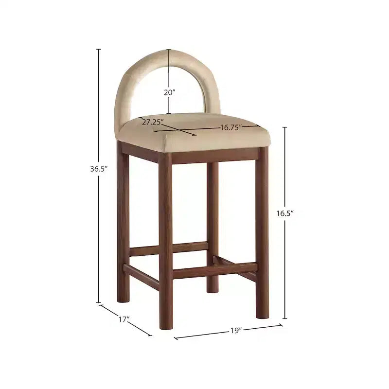 Meridian Furniture,Conrad Velvet Counter Stool