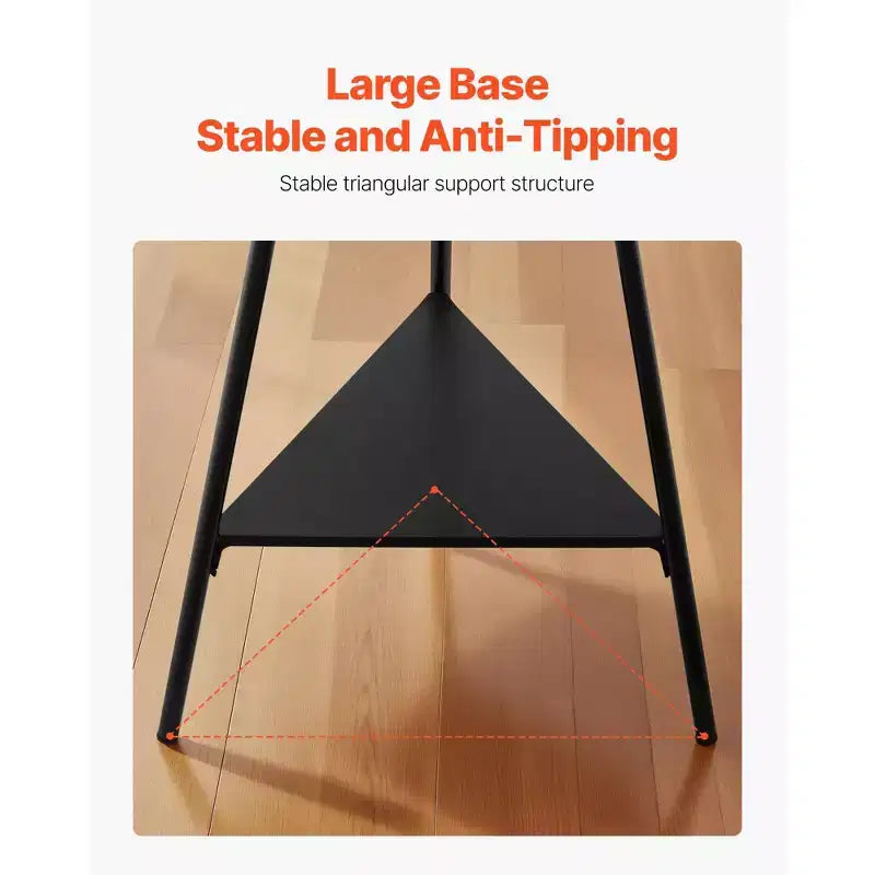 Freestanding Coat Rack with 6 Hooks and 2 Shelves Steel Hall Tree for Entryway
