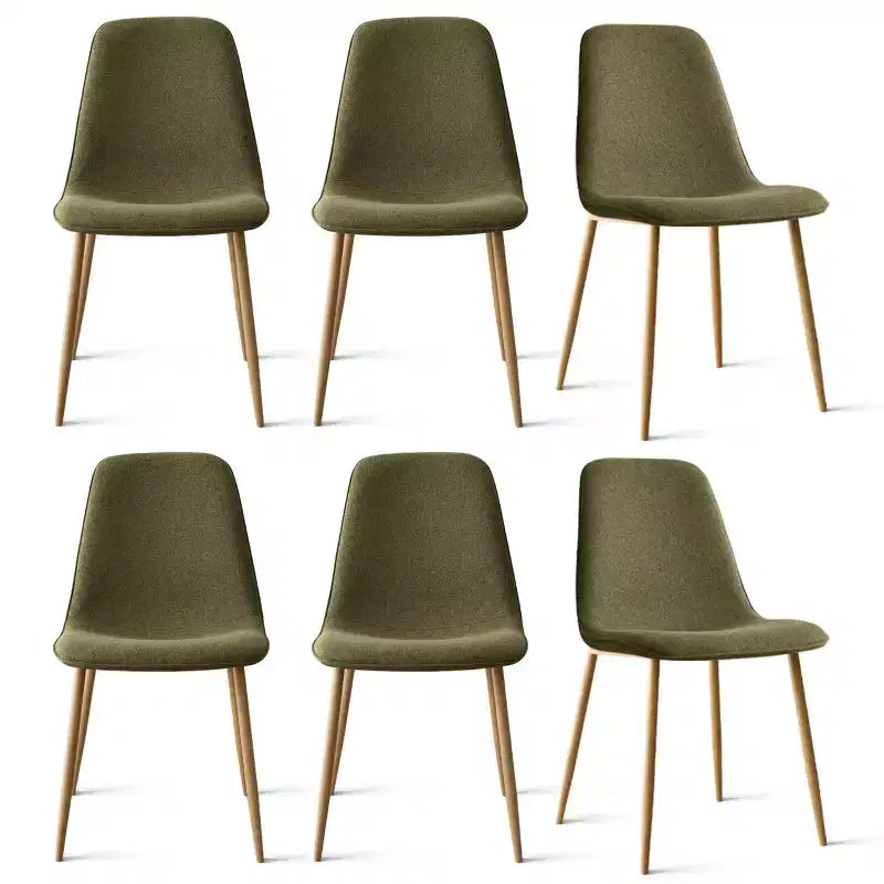 Modern Upholstered Dining Chairs Set of 6, Fabric Kitchen Chairs with Wood-Grain Metal Legs for Dining Room or Breakfast Nook - Panipeachy