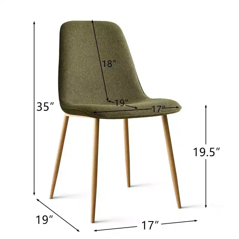 Modern Upholstered Dining Chairs Set of 6, Fabric Kitchen Chairs with Wood-Grain Metal Legs for Dining Room or Breakfast Nook - Panipeachy
