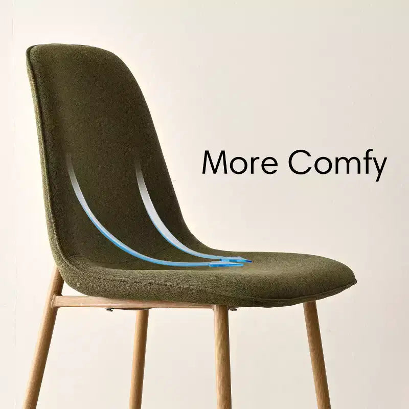 Modern Upholstered Dining Chairs Set of 6, Fabric Kitchen Chairs with Wood-Grain Metal Legs for Dining Room or Breakfast Nook - Panipeachy