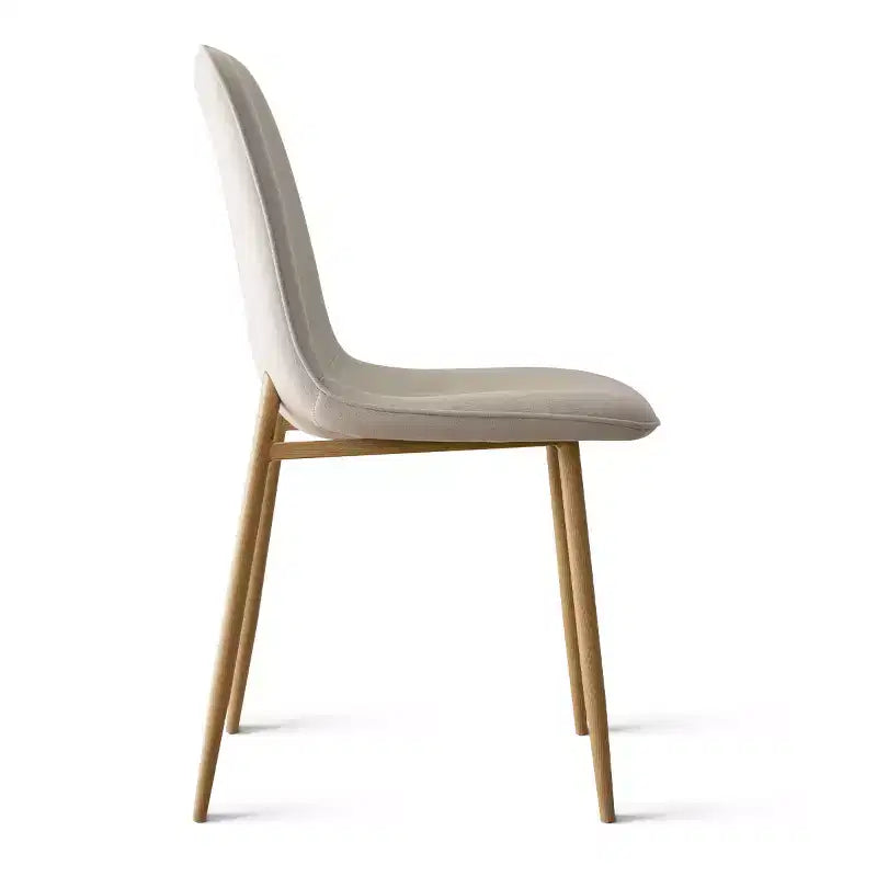 Modern Upholstered Dining Chairs Set of 6, Fabric Kitchen Chairs with Wood-Grain Metal Legs for Dining Room or Breakfast Nook - Panipeachy