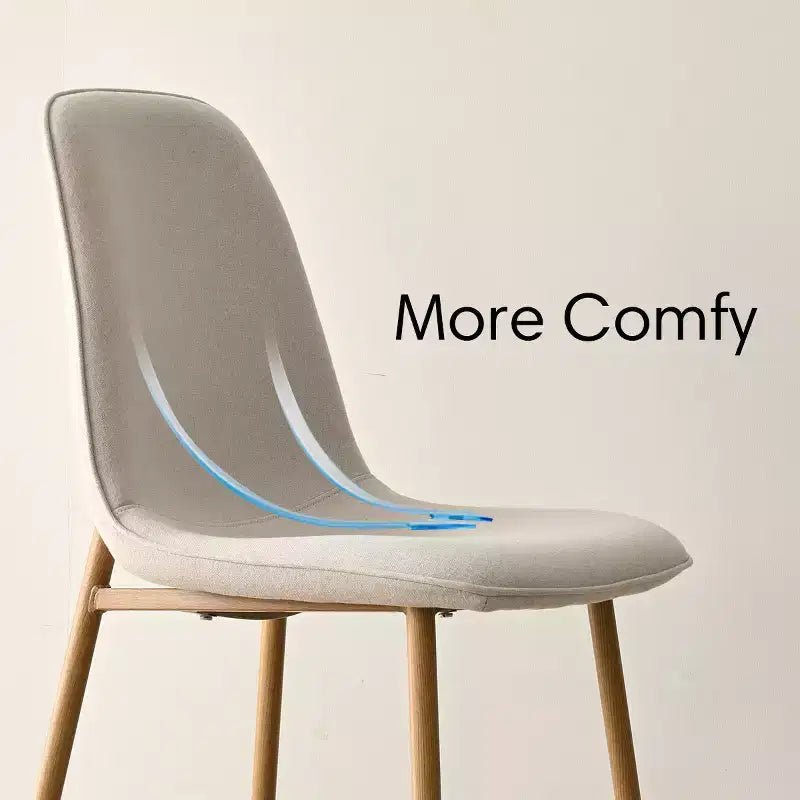 Modern Upholstered Dining Chairs Set of 6, Fabric Kitchen Chairs with Wood-Grain Metal Legs for Dining Room or Breakfast Nook - Panipeachy