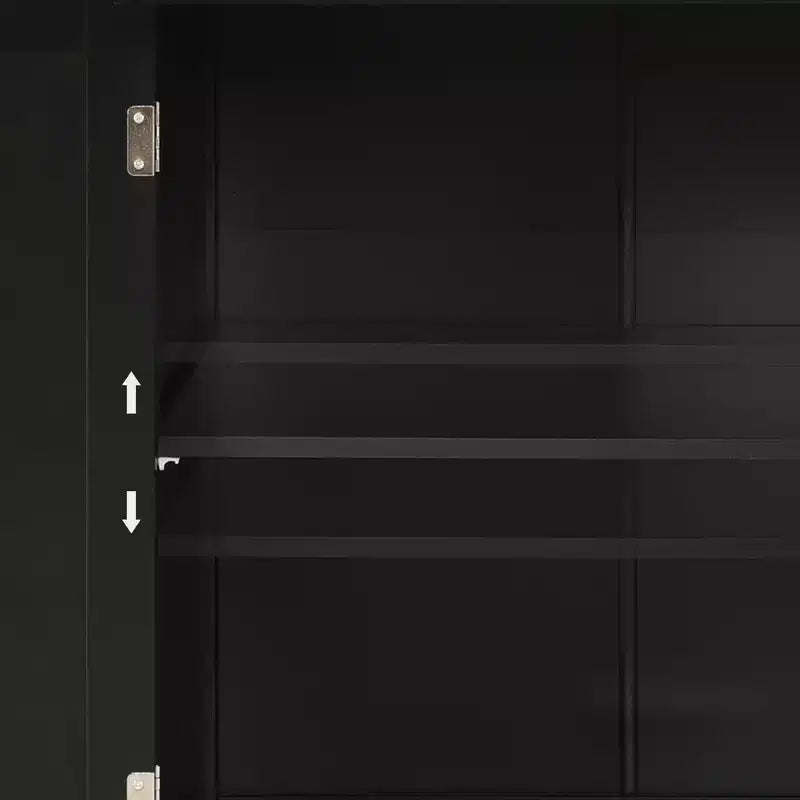 PexFix 54.3 Inch Kitchen Island Cart with Solid Wood Top and Locking Wheels 4 Door Cabinet and Two Drawers & Spice Rack & Towel Rack Black