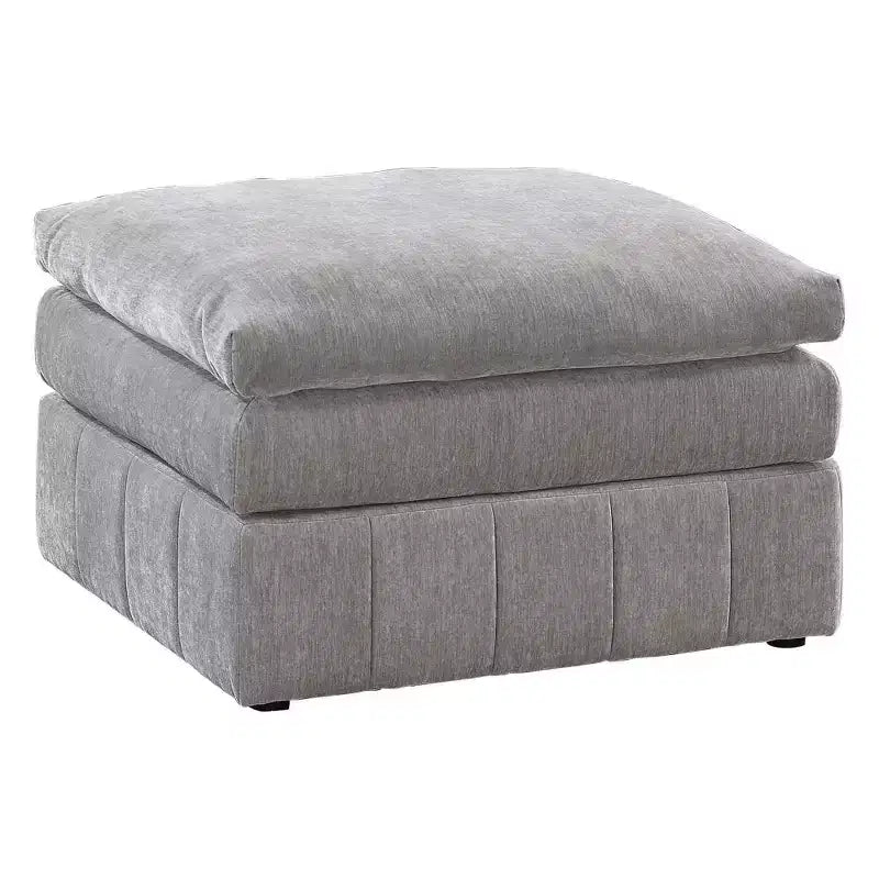 Royal Hampton 33 Inch Modular Ottoman, Three Layer Plush Cushioned Seat, Gray