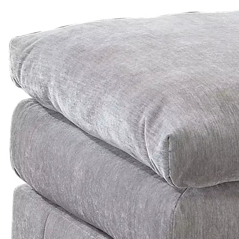 Royal Hampton 33 Inch Modular Ottoman, Three Layer Plush Cushioned Seat, Gray