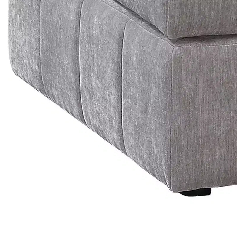 Royal Hampton 33 Inch Modular Ottoman, Three Layer Plush Cushioned Seat, Gray