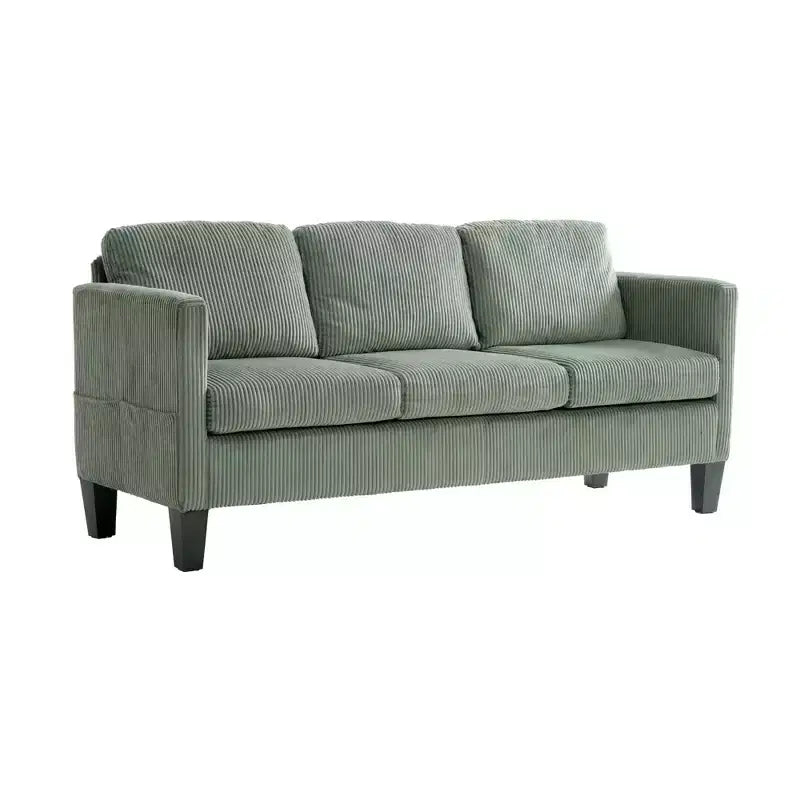 GDFStudio Xylia Modern 67.32'' L-Shaped Corduroy Upholstered 3-Seater Sofa with Storage Ottoman