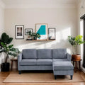 GDFStudio Xylia Modern 67.32'' L-Shaped Corduroy Upholstered 3-Seater Sofa with Storage Ottoman