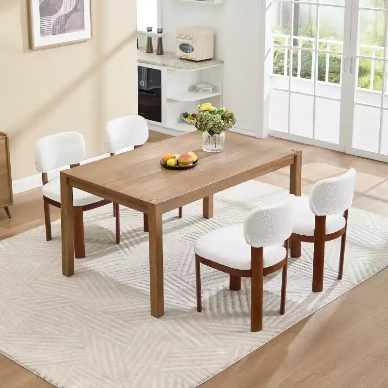 Set of 2 Modern Wood Dining Chairs with Soft Cushioned Seats, Stylish Upholstered Armless Side Chairs for Kitchen or Dining Room-Panipeachy