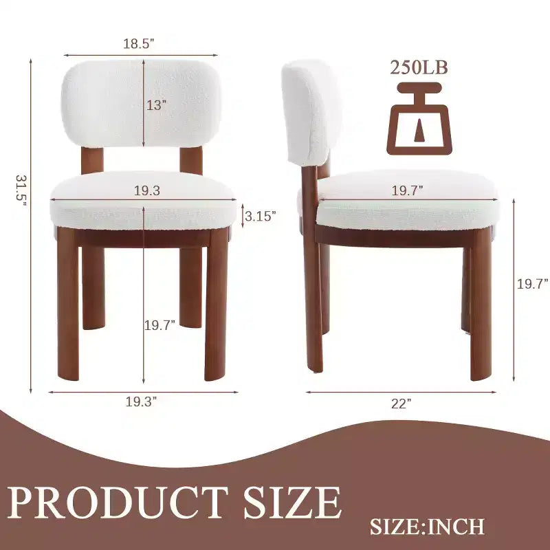 Set of 2 Modern Wood Dining Chairs with Soft Cushioned Seats, Stylish Upholstered Armless Side Chairs for Kitchen or Dining Room-Panipeachy