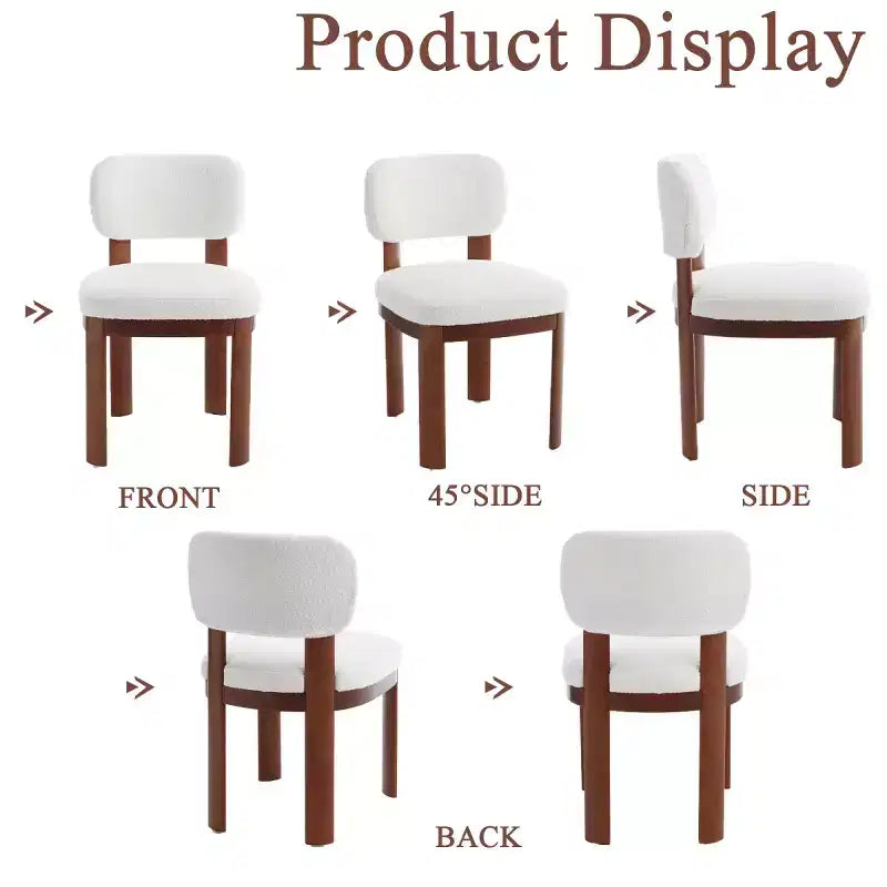 Set of 2 Modern Wood Dining Chairs with Soft Cushioned Seats, Stylish Upholstered Armless Side Chairs for Kitchen or Dining Room-Panipeachy